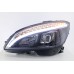 Mercedes C Class W204 07-11 Black Projector Headlamp w Bar ( Sequential Signal )